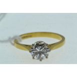 18ct gold &amp; approx. 1.00 carat solitaire diamond ring, size K1/2, 2.66 grams