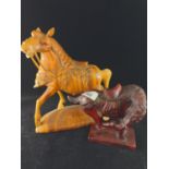 Two Tang style horses,  tallest H28cm