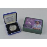 Cased Royal Mint millennium silver &pound;5 &amp; Queen Mother centenary year silver Piedfort crown