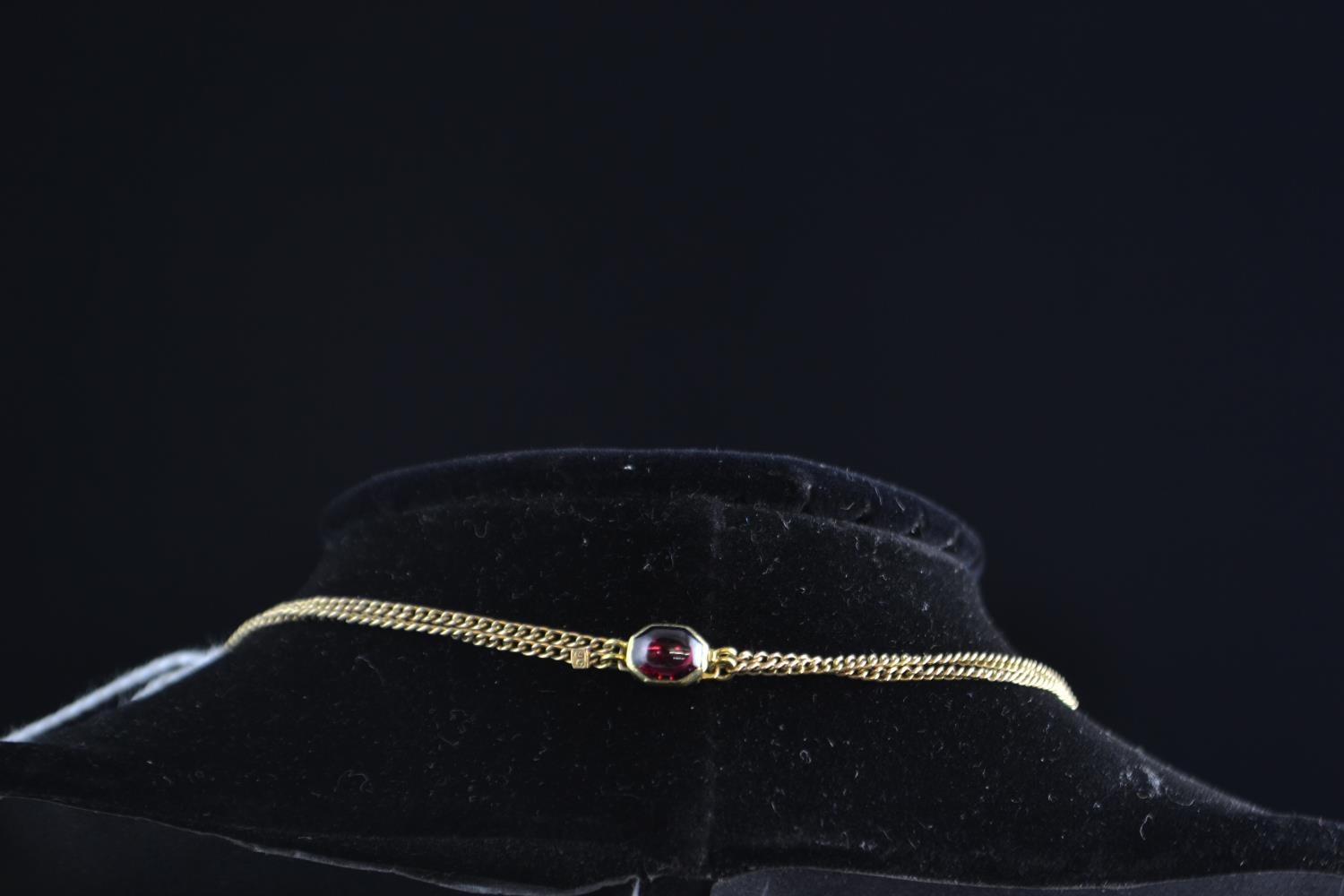 9ct gold, garnet & gem-set necklace, circumference 420mm, 14.78 grams  - Image 4 of 4