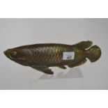 Antique bronze figure of a carp, length 29cm