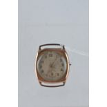 9ct gold cased Damas watch with subsidiary seconds, case inscribed verso