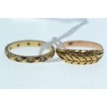 Two 9ct gold rings, including one set with white stones, size M1/2 &amp; O respectively, gross weigh
