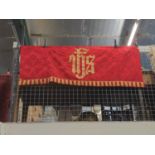 Red and gold altar cloth, S. Johns Church, 1920's/30's 158cm x 85cm
