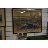 Watercolour &amp; gouache of Ashley Cleave 1964 racing. Comes with original photograph of Ashley Cle