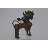 C19th stylised enamelled Chinese dragon, height approx. 11cm