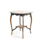 Two tier Side Table with Pie crust top.&nbsp; W67 x 67cm H70cm.