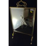 Mirrored Art Nouveau style fire screen 40cm x 67cm