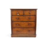 Victorian mahogany 2 over 3 chest of drawers. w106cm h103cm d51cm