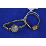 Two 9ct gold cased ladies watches, including one W&amp;D Rolwatco 17 jewels &amp; a Roamer Incabloc,