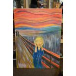 After Edvard Munch 'The Scream' by B Slough. Acrylic on canvas. 76cm x 102cm