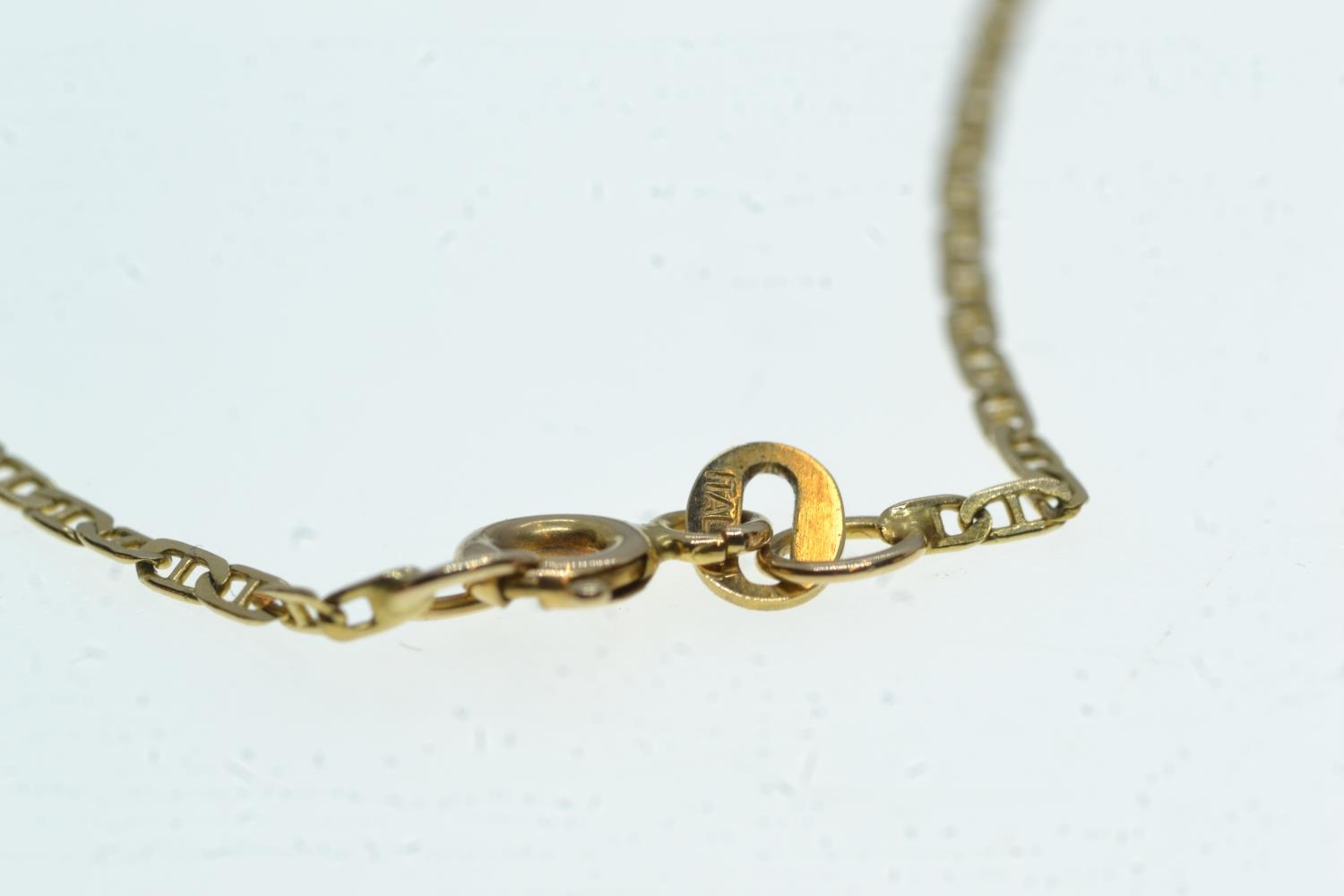 9ct gold & diamond pendant, with a 9ct gold chain, pendant length 17mm, chain circumference 455mm, g - Image 2 of 3
