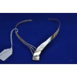 Silver &amp; mother-of-pearl choker, 34 grams