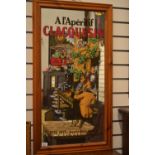 Vintage French mirrored advertisement for Claquesin. Height 101cm x w56cm