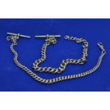 Two silver T-bar &amp; chains, AF, gross weight 43.88 grams