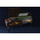 Inlaid wooden Asprey music box grand piano, made in Switzerland, plays 'March of the Toy Soldiers, W