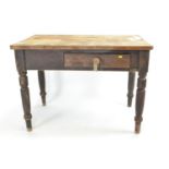 Single drawer pine rustic. farmhouse table. 107cm long, depth 72 cm h 77cm