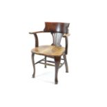 Victorian oak carver hall chair