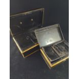 Two cash tins with lift out compartments (both have keys)