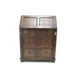 3 drawer oak bureau. w76cm h101cm d45cm