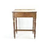 Victorian pine headmaster's desk, with lift top lid &amp; 2 inkwells. W84cm h106cm d60cm