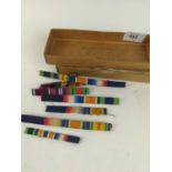 Box of 7 medal ribbon bars.&nbsp;