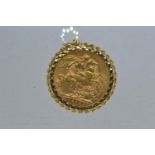 1899 Victoria (Old Head) Perth mint full sovereign in a 9ct gold mount