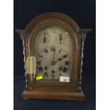 Oak Mantle clock. German Junghans Striking clock c.1900.