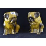 Pair of ceramic pugs H17cm&nbsp;