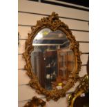 Oval gilt mirror W46cm H62cm