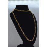 9ct gold belcher neck chain, circumference 550mm, 7.43 grams