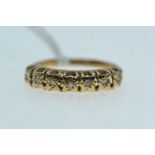 9ct gold &amp; seven stone diamond ring, size K1/2, 1.9 grams