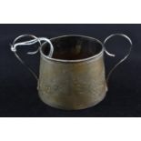 Silver twin-handled cup, maker THH &amp; Co, Birmingham 1900, 6.5cm high, 68.22 grams