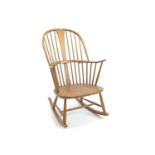 Ercol Windsor 473 Chair makers Rocking chair, mid golden dawn finish. W63cm H103cm D75cm.