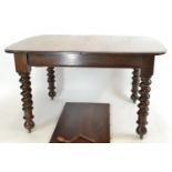 Oak extending table with barley twist legs and winder mechanism (&amp; leaf) 130cm x 100cm