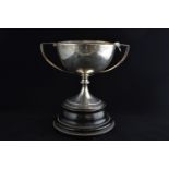 Indian silver twin-handled presentation cup, inscribed 'Lahore Races 1925 "Cautoument Plate" won by