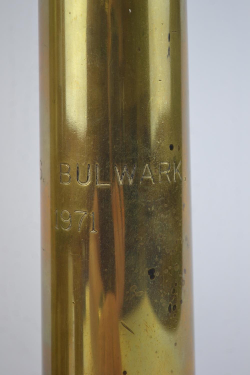 Four shell cases, including two marked H.M.S. Bulwark 1971  - Image 2 of 4
