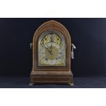 Winterhalder &amp; Hofmeier German inlaid mahogany cased bracket clock, retailed by '55 Reid &amp; S