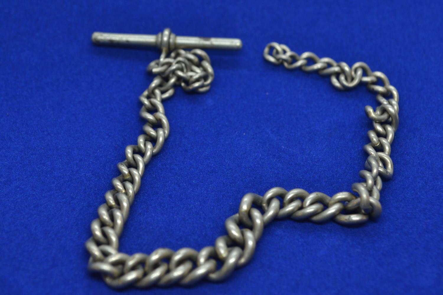 Two silver T-bar & chains, AF, gross weight 43.88 grams  - Image 2 of 3