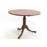 Round tilt top pedestal table, Dia95cm H74cm.