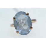 9ct gold &amp; blue stone ring, size J, 4.53 grams