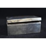 Silver cigarette box, makers mark rubbed, Birmingham 1938, w17 x d15x h6.8cm, gross weight 686 grams
