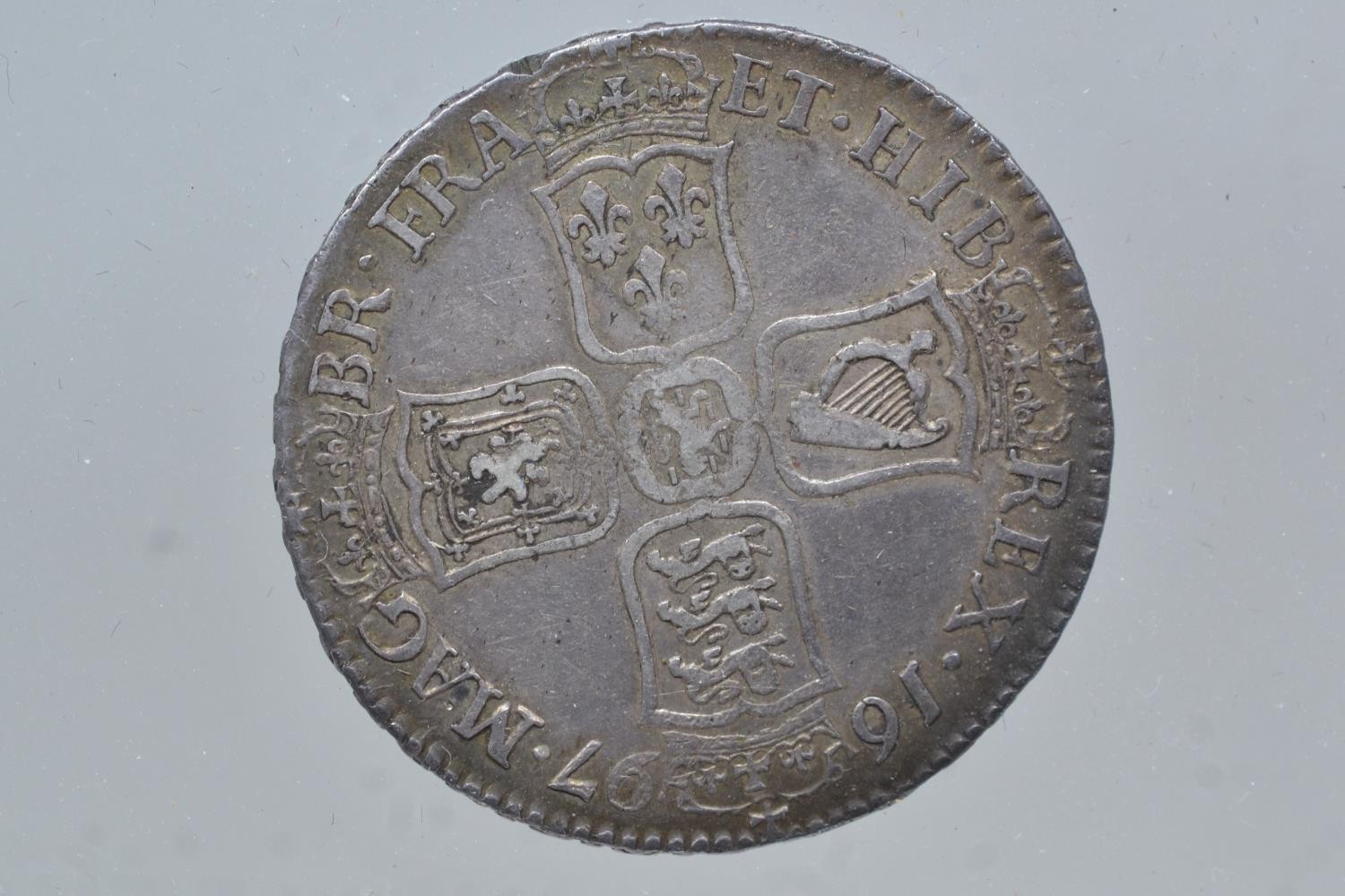 William III 1697 half crown  - Image 2 of 2