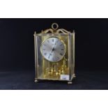 Brass and glass mantle clock by Koma, Germany