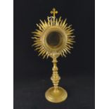 Gilt metal monstrance, 36.5cm high