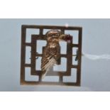 9ct rose gold silver lined kookaburra brooch, 26mm wide, gross weight 3.35 grams