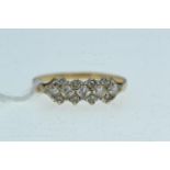 9ct gold &amp; white stone ring, size R, 1.65 grams