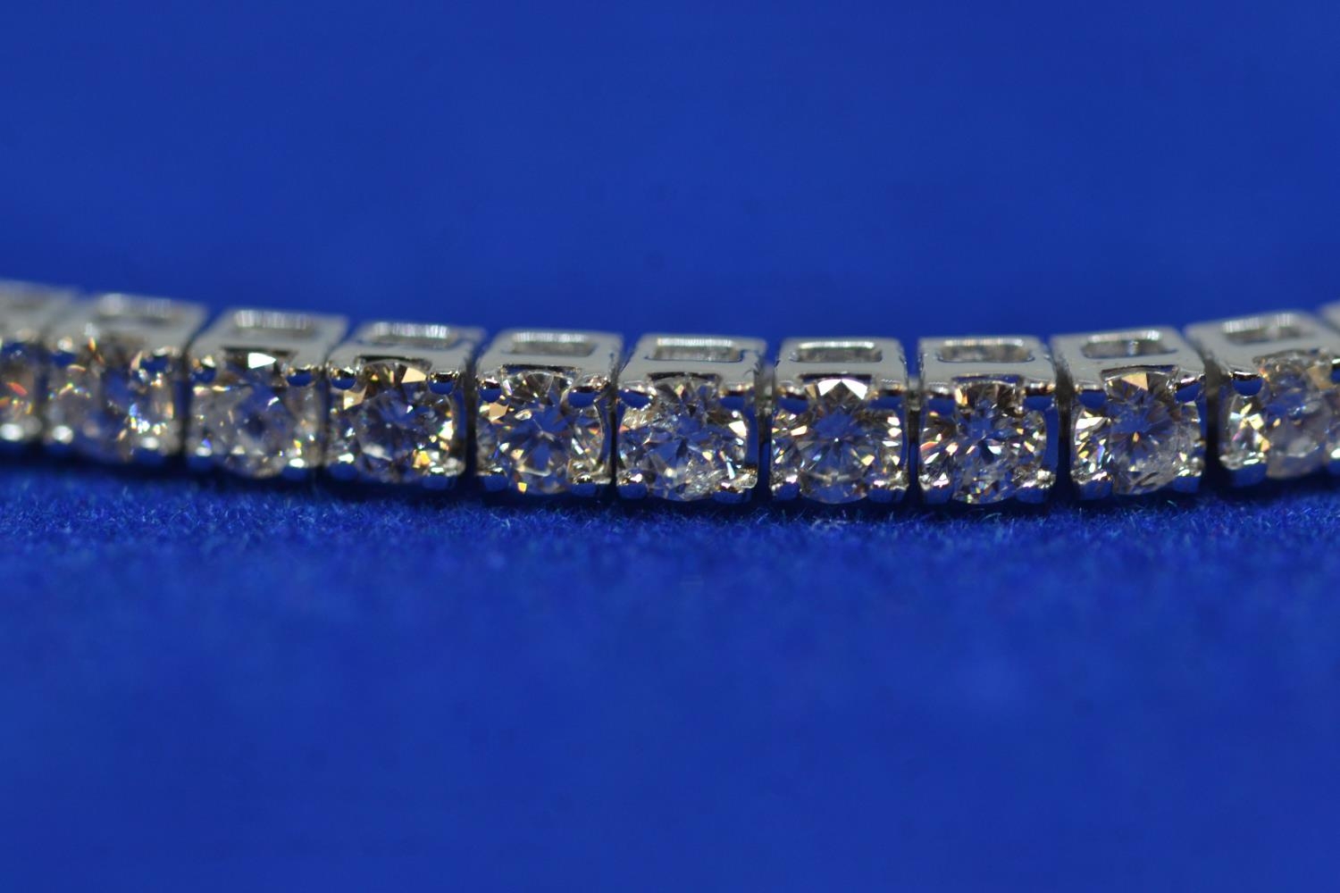 18ct white gold & 3ct diamond line bracelet, circumference 175mm, 8.13 grams  - Image 2 of 3