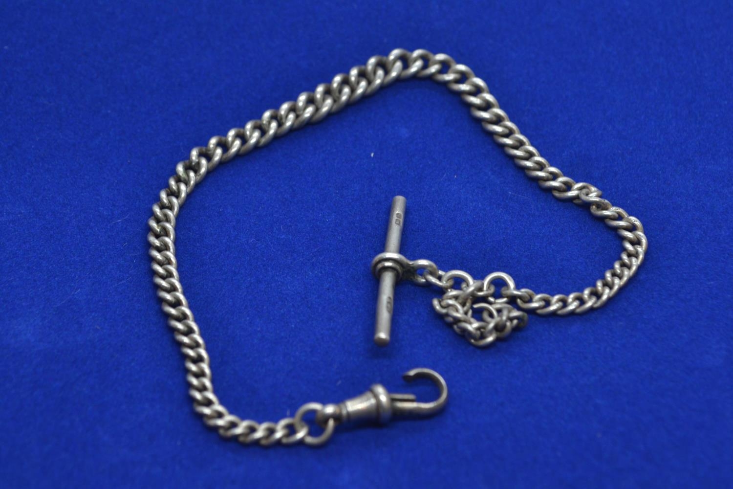 Two silver T-bar & chains, AF, gross weight 43.88 grams  - Image 3 of 3