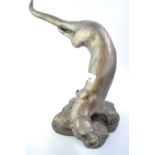 Large bronzed otter By Frith Sculpture s138 otter fishing. H37cm to tail.